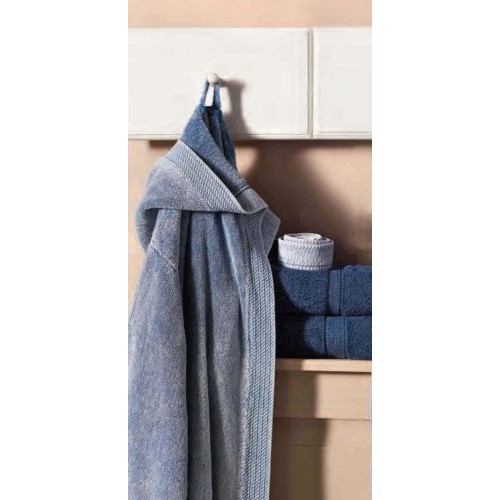 Махровый халат с капюшоном Primavelle  Jeans в подарочной упаковке S/M