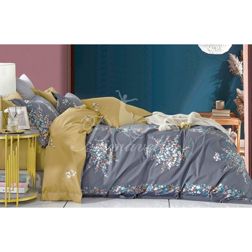 КПБ Мако-сатин Дизайн Оливия 2 сп. (наволочки 52х74)  простыня на резинке