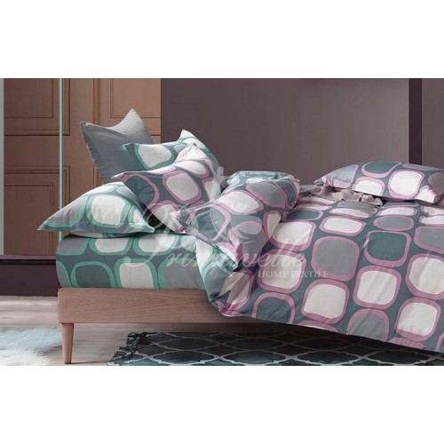 КПБ Сатин Дизайн Ollis 2-х спальный, наволочки 52х74, простыня на резинке