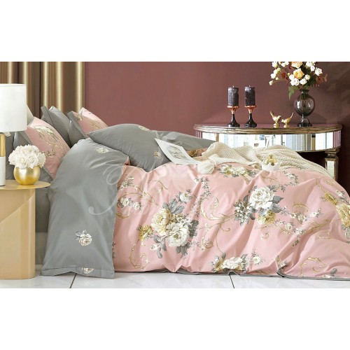 КПБ Мако-сатин Дизайн Сельма 2 сп. (наволочки 52х74)  простыня на резинке