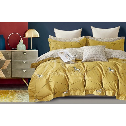 КПБ Мако-сатин Дизайн Аскот 2 сп. (наволочки 52х74)  простыня на резинке