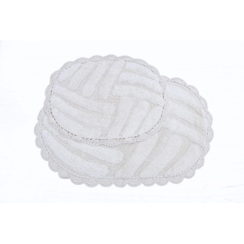 NANCY (крем) набор ковриков для ванной кружевной 60х100 и 50х70 Sofi De MarkO