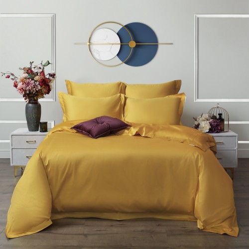 Моно (желтый) комплект постельного белья Евро Sofi De MarkO