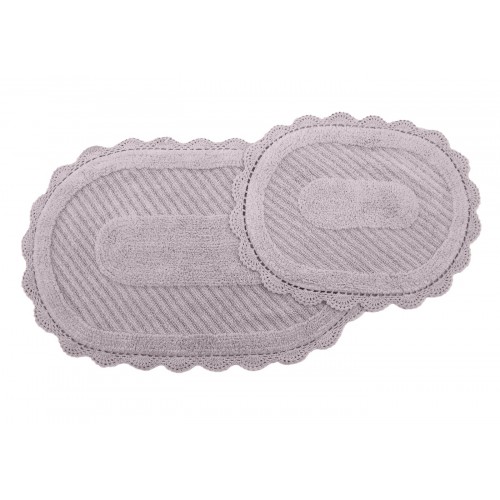 LAURA (серо-лиловый) набор ковриков для ванной кружевной 60х100 и 50х70 Sofi De MarkO