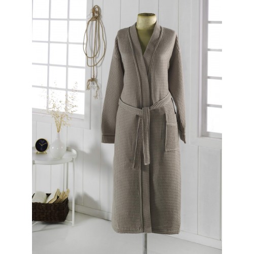 NEVA L (кофе) Халат вафельный кимоно Sofi De MarkO