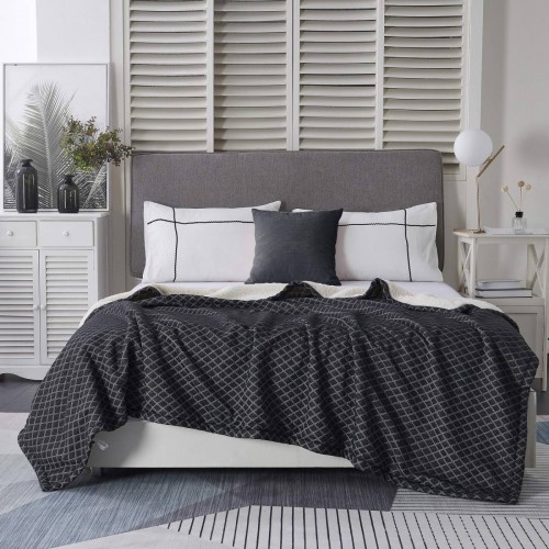 Гранд (темно серый) 160х220 Покрывало Трикотаж Sofi De MarkO