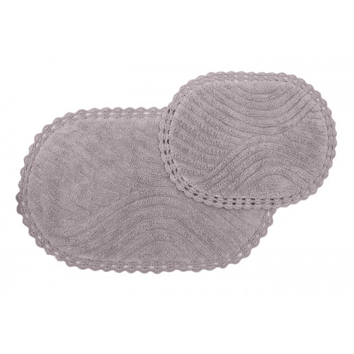 SIERRA (серо-лиловый) набор ковриков для ванной кружевной 60х100 и 50х70 Sofi De MarkO