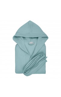 Naomi (ментол) XL (р.58-60) Халат вафельный с капюшоном Sofi De MarkO