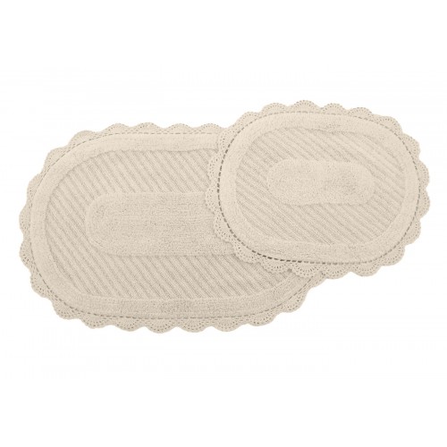 LAURA (беж) набор ковриков для ванной кружевной 60х100 и 50х70 Sofi De MarkO