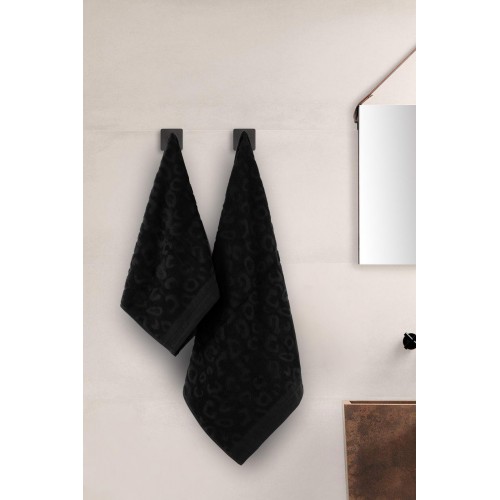 Tiger (черное) 30х50 Полотенце Жаккард