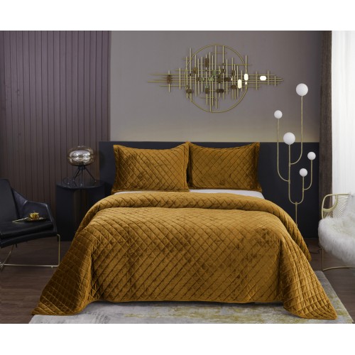 Натаниэль (горчичный) Покрывало 160х220 Sofi De MarkO