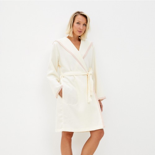 Селеста (крем) XL Халат вафельный с капюшоном Sofi De MarkO