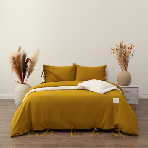 Аредель (горчичный) комплект постельного белья Евро Sofi De MarkO