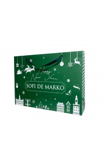 Пакет бумажный 70х16х50 новогодний (зеленый) Sofi De MarkO