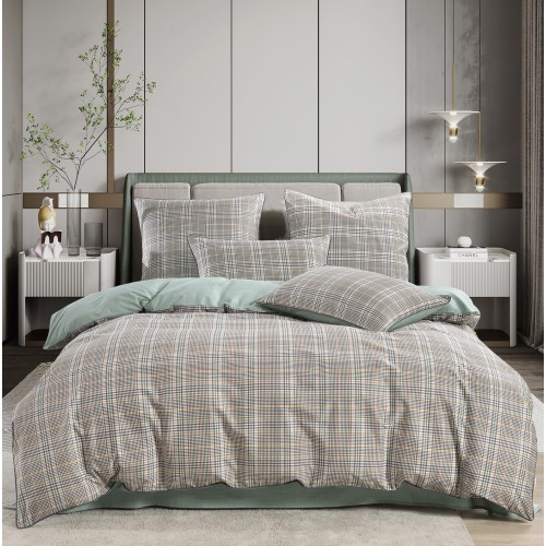 Лавр (зеленый) комплект постельного белья сатин Евро Sofi De MarkO