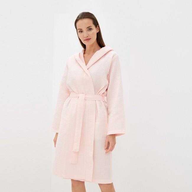 Наоми (пудра) L Халат вафельный с капюшоном Sofi De MarkO Наоми (пудра) L Халат вафельный с капюшоном Sofi De MarkO