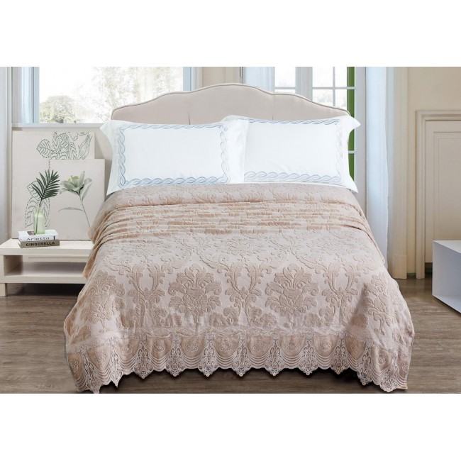 Сюзанна (беж) 180х230 Покрывало Махровая Sofi De MarkO