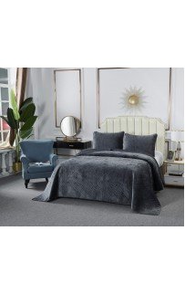 Патрисия (антрацит 1) Покрывало 240х260