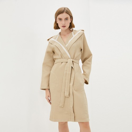 Наоми (кофе) L Халат вафельный с капюшоном Sofi De MarkO