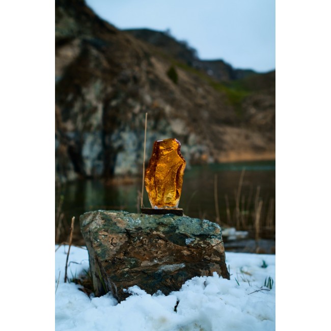 Ирен (янтарь) Ваза стеклянная 16х11х38см Sofi De MarkO