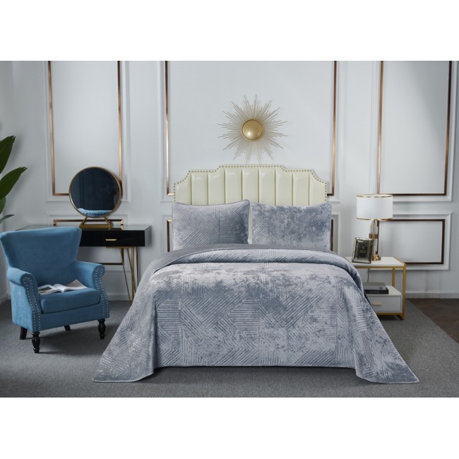 Патрисия (серо-голубой 1) Покрывало 240х260 Sofi De MarkO