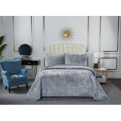 Патрисия (серо-голубой 1) Покрывало 240х260 Sofi De MarkO