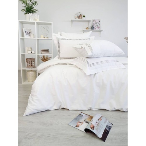 Комплект постельного белья Tivolyo Home LINE крем/бежевый KING SIZE