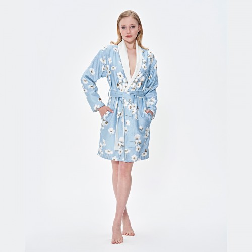 Халат женский Tivolyo Home RUSTICA голубой L