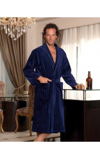 Халат мужской Soft cotton SHARP тёмно-синий XL