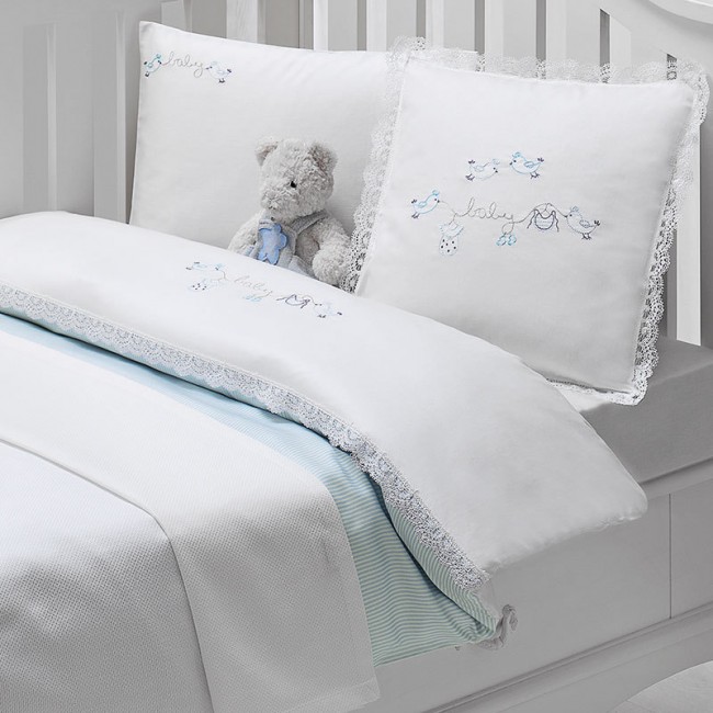 Комплект детского постельного белья Tivolyo Home COUPLE BEBE голубой без покрывала