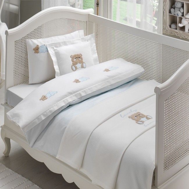 Комплект детского постельного белья Tivolyo Home LOVELY BEBE голубой без покрывала