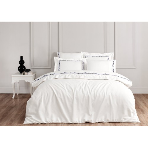 Комплект постельного белья Tivolyo Home PIхEL кремовый/голубой Евро