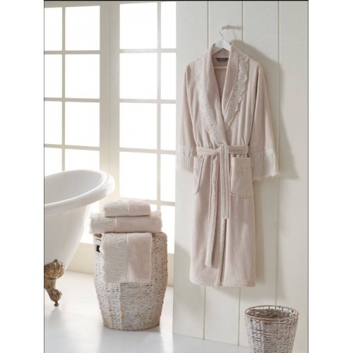 Халат женский Soft cotton MAYA бежевый L