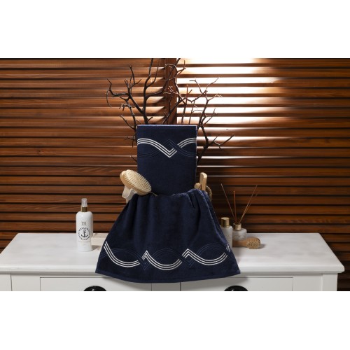 Набор полотенец Tivolyo Home CROSS тёмно-синий 2 предмета