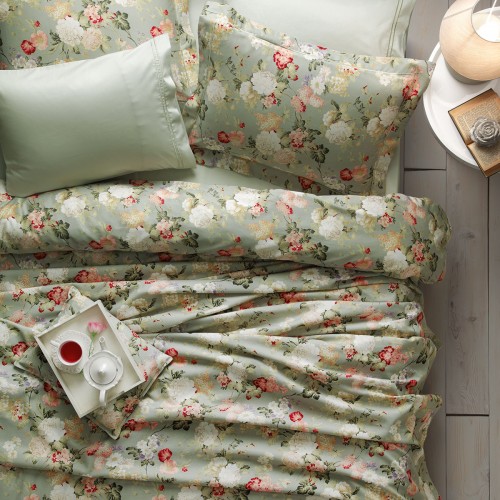 Комплект постельного белья Tivolyo home ANGELICA зеленый Евро