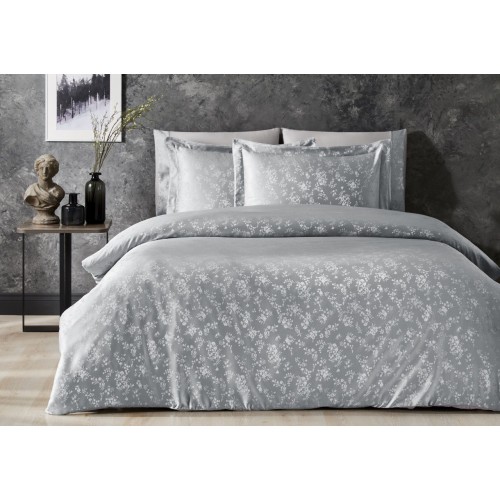 Комплект постельного белья Tivolyo Home CLARINDA серый Евро