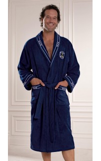 Халат мужской Soft cotton MARINE тёмно-синий M