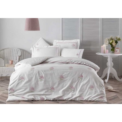 Комплект постельного белья Tivolyo Home ORTANCA розовый Евро