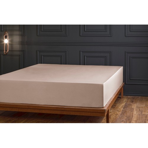 Простыня на резинке Tivolyo Home коричневый 180х200