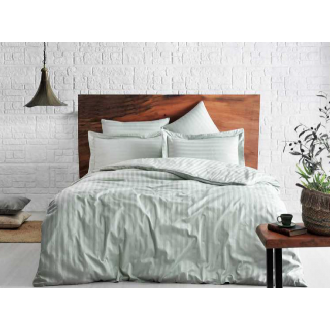 Простыня Tivolyo home JAQUARD BANDED мятный Евро