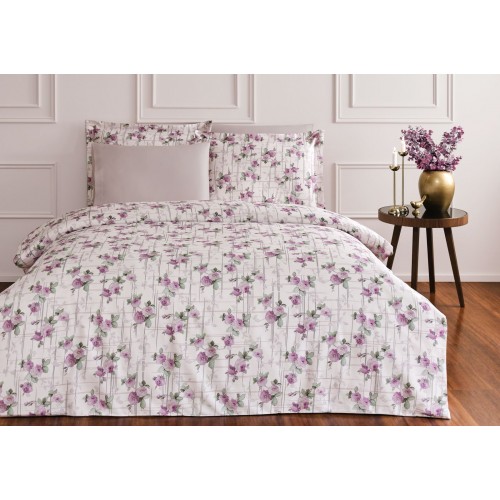 Комплект постельного белья Tivolyo Home SOFFIE розовый Евро