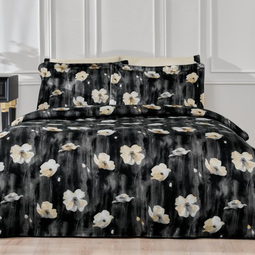 Комплект постельного белья Tivolyo Home DITSY чёрный Евро