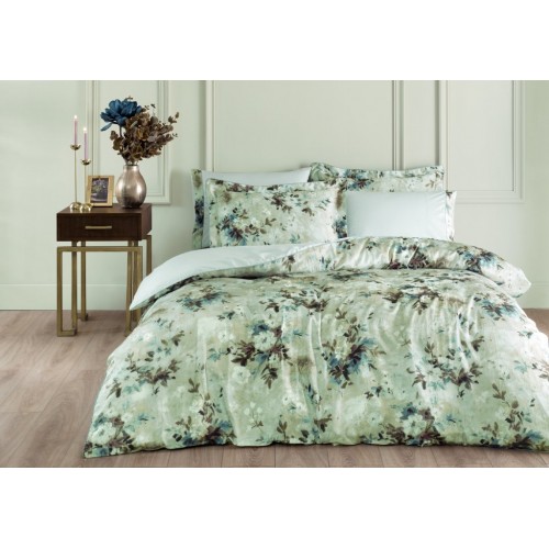 Комплект постельного белья Tivolyo Home MELANIO синий Евро