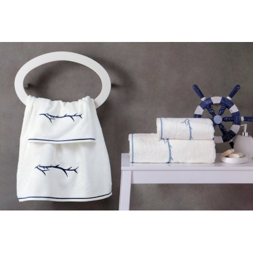 Набор полотенец Tivolyo Home PIхEL кремовый/голубой 2 предмета