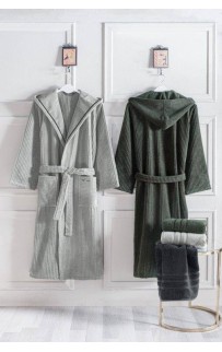 Халат мужской Soft cotton STRIPE серый XL