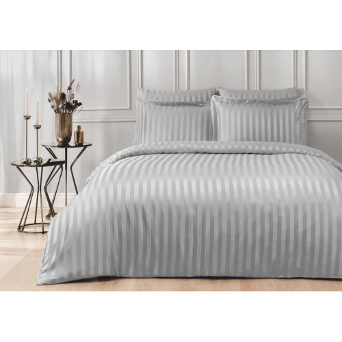 Комплект постельного белья Tivolyo Home LINES серый Евро