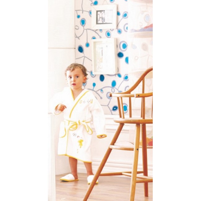 Детский халат Soft cotton FOOTBALLER желтый 92