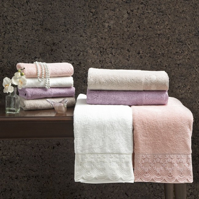Полотенце Tivolyo Home OLIVIA фиолетовый 75х150