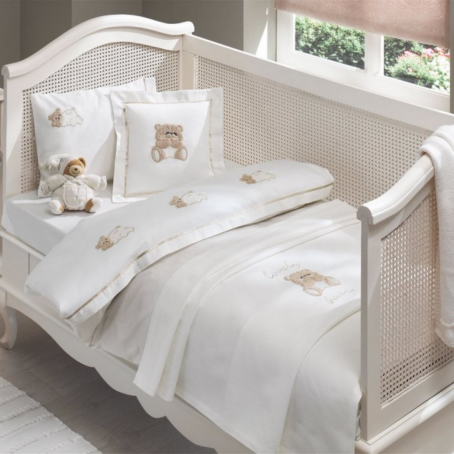 Комплект детского постельного белья Tivolyo Home LOVELY BEBE бежевый без покрывала