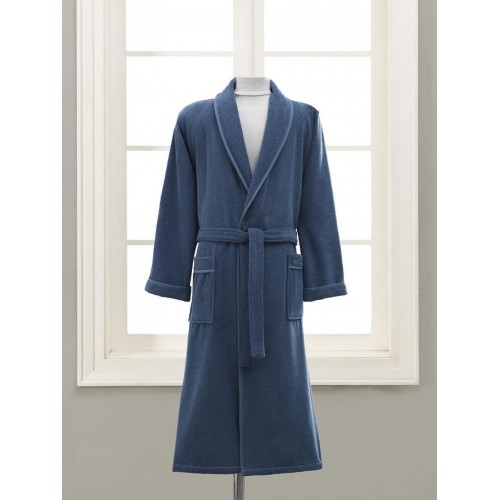 Халат мужской Soft cotton LORD голубой L